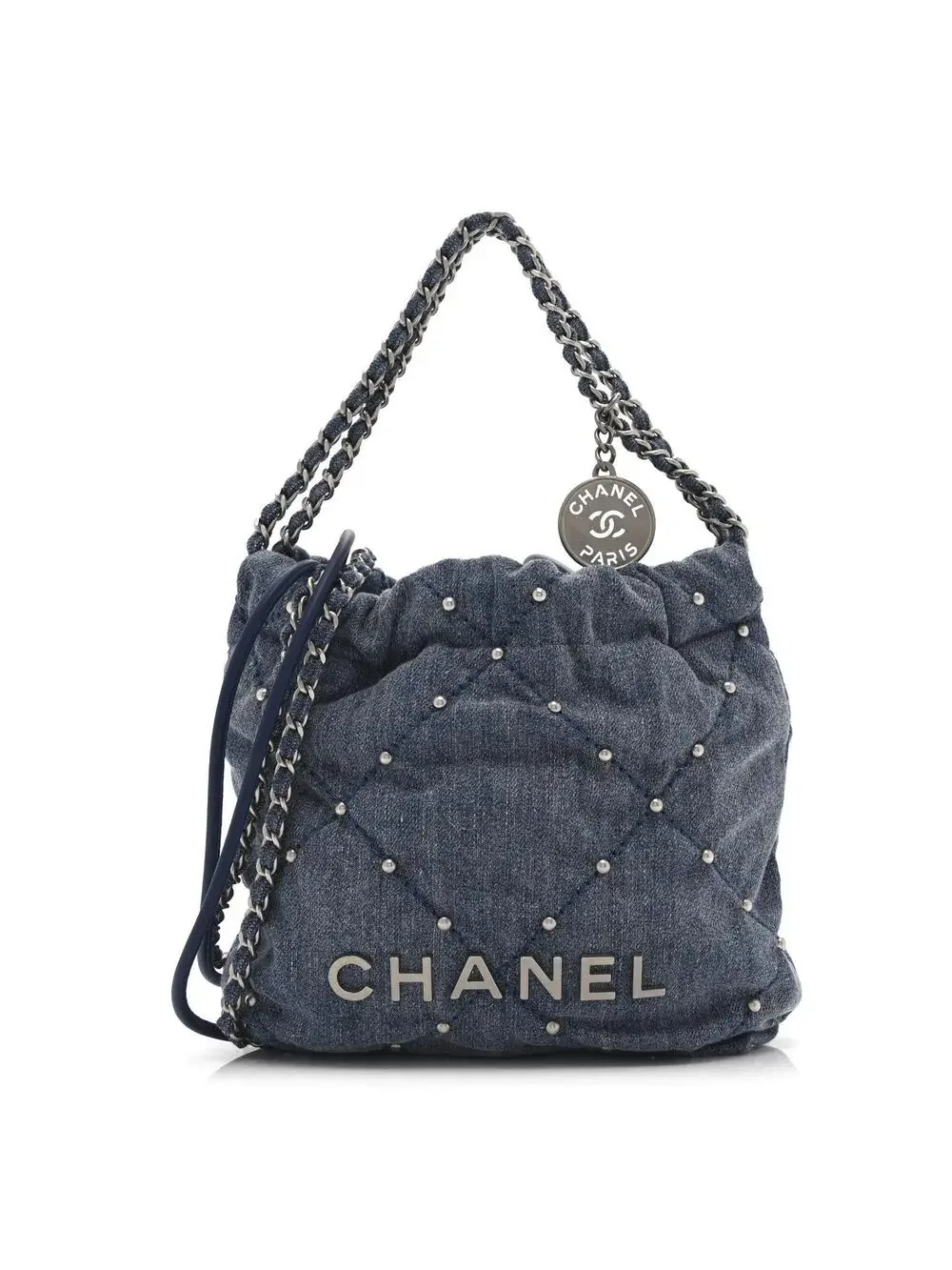 Washed Denim Quilted Studded Mini #329600C52B